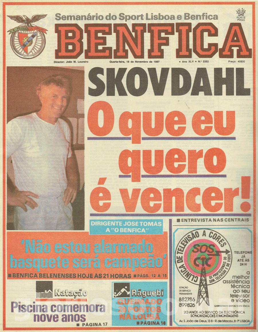 jornal o benfica 2352 1987-11-18